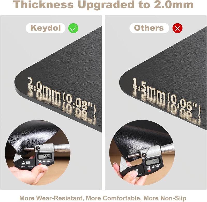 KEYDOL [Thickened to 2.0mm] 36"x 48" Office Chair Mat for Hardwood, Vinyl Computer Floor Mat, Anti-Slip Desk Mats for Hardwood, Easy to Clean Office Chair Floor Protector, Durable Rolling Chair Mat - Image 2